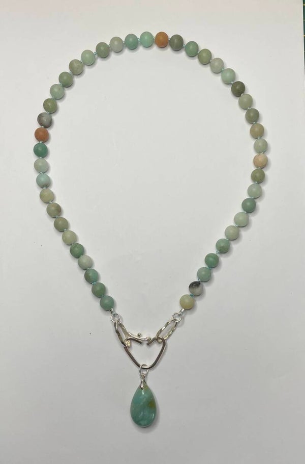 Amazoniet, collier met hanger (verwisselbaar)