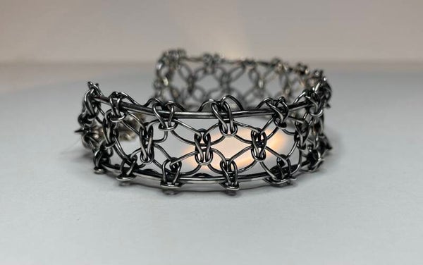 Zilver macramé, armband