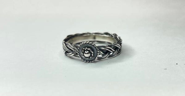 Gevlochten ring zilver