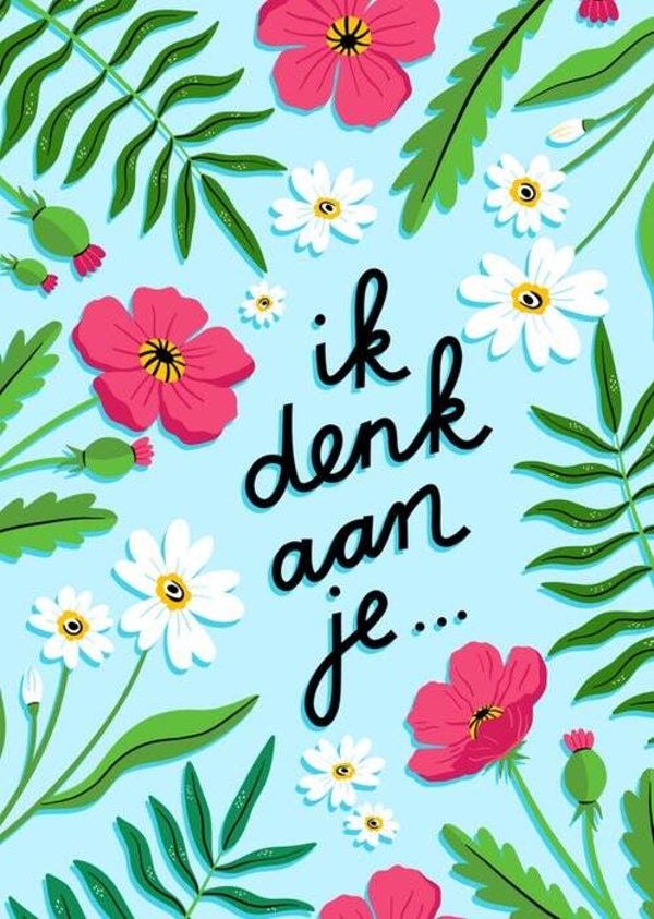 Kaartje Ik denk aan je!