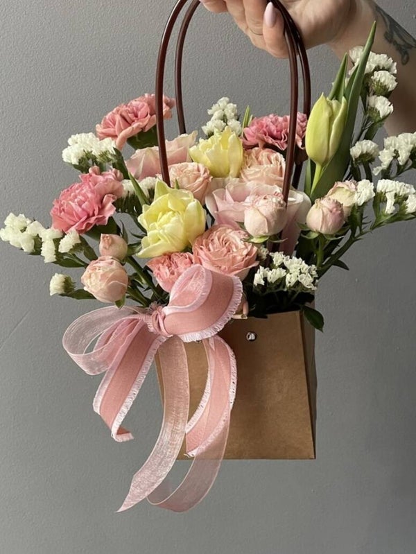 Stijlvolle Bloemen in tasje