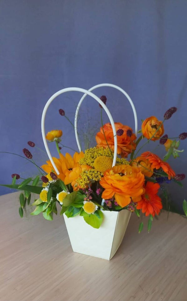 Oranje Bloemen in tasje