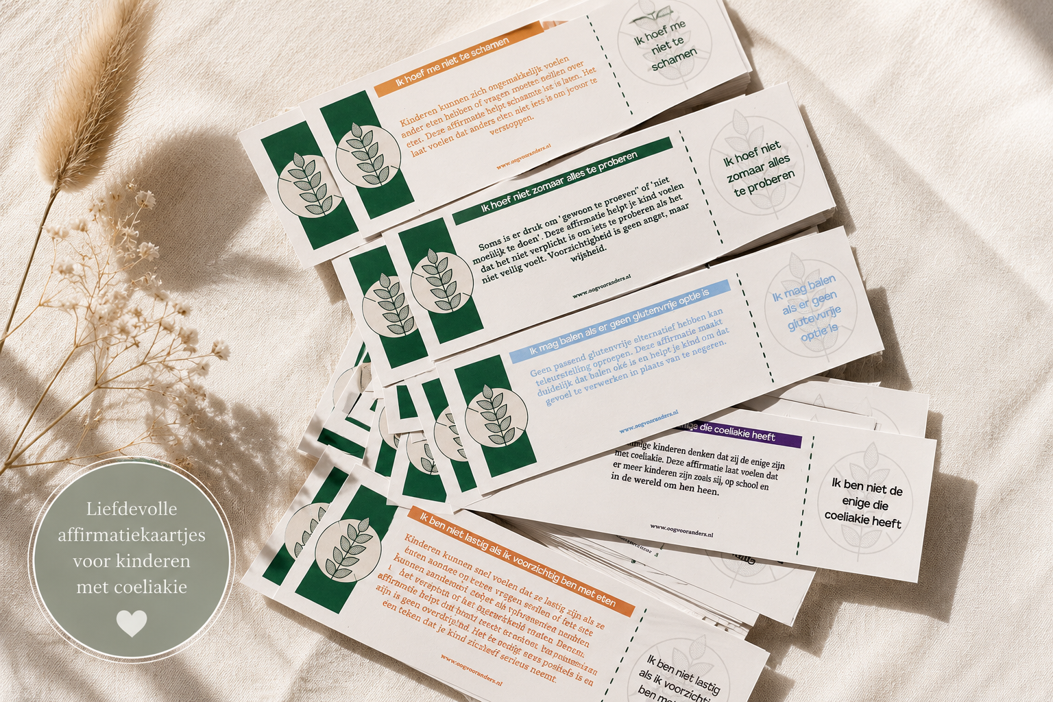 Sterk met coeliakie - Affirmatiekaartjes & broodtrommelkaartjes