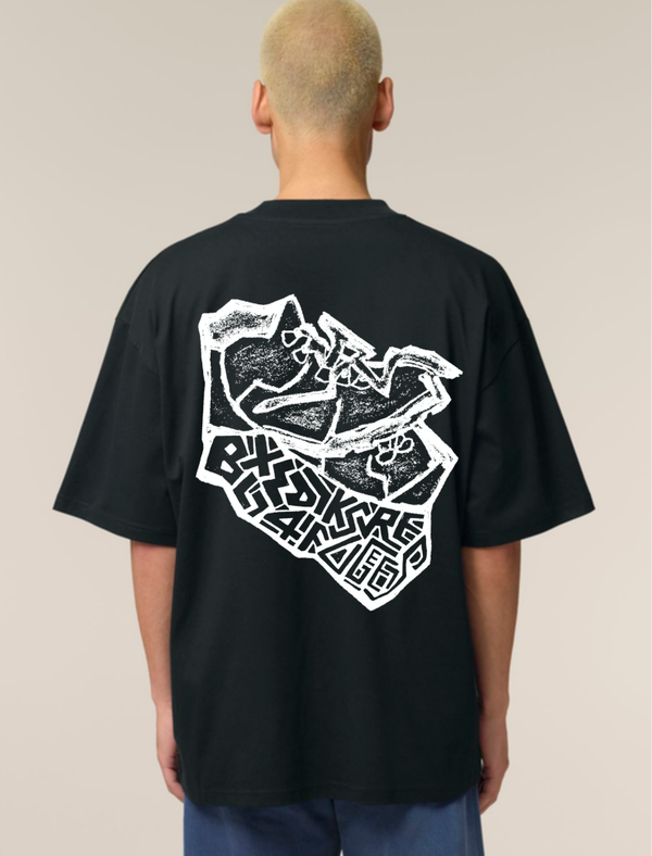 T-shirt Refugee-Walk 2026 - 'BXLWALKS4REFUGEES' — Oversized & black