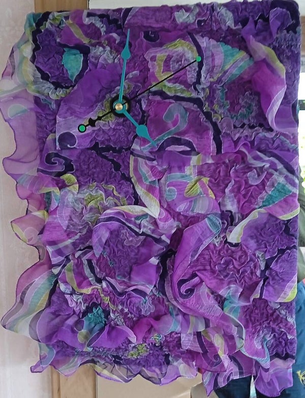 Wall clock "Violet and Turquoise".