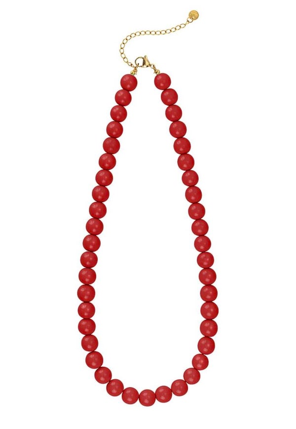 Beads ketting 10mm rood