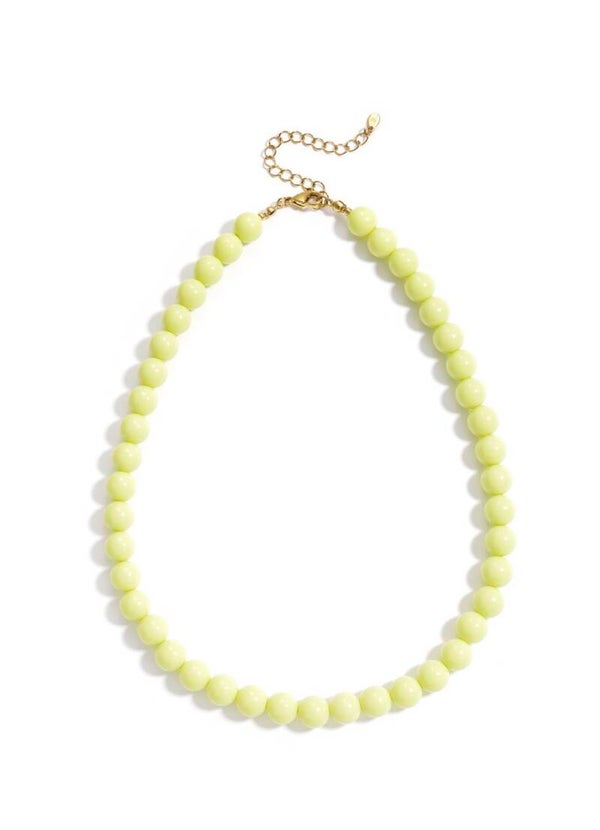 Beads ketting 10 mm geel