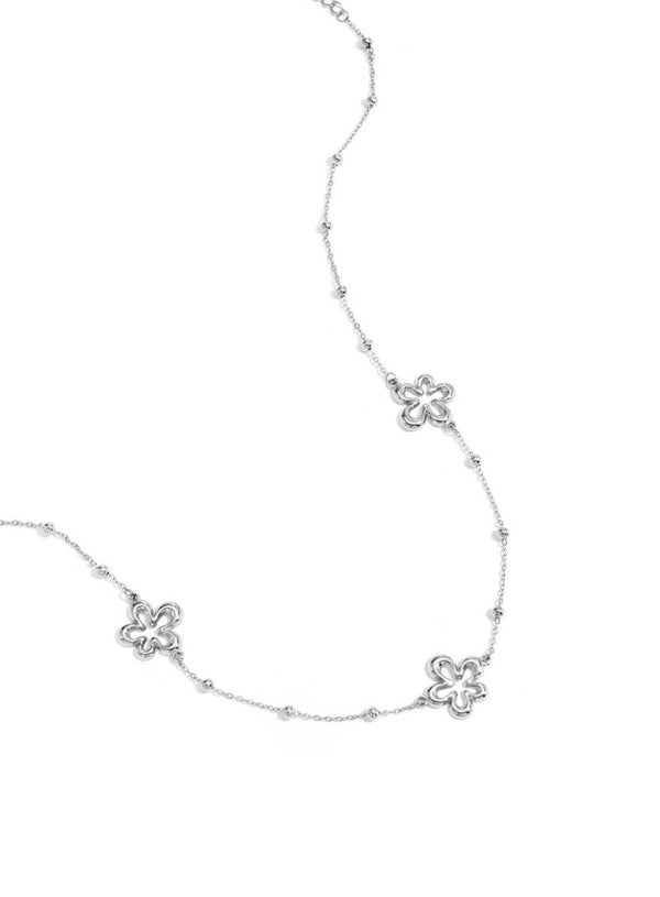 Ketting flower zilver