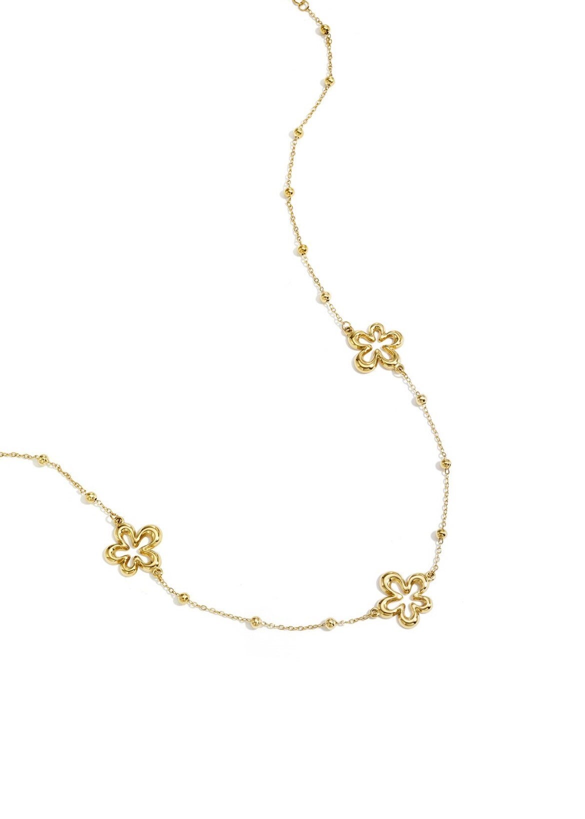 Ketting flower goud