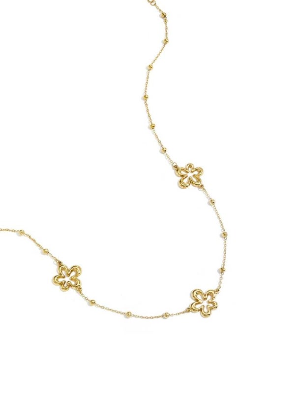Ketting flower goud
