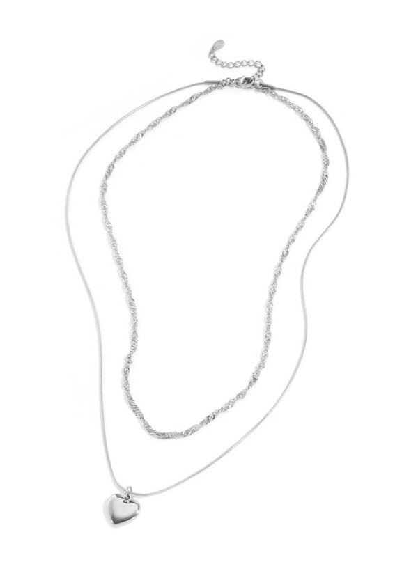 Dubbele ketting zilver