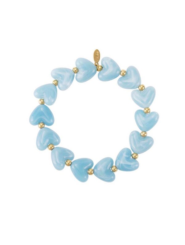Hartjes kralen armband blauw