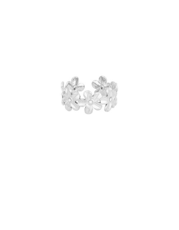 Ring bloem zilver