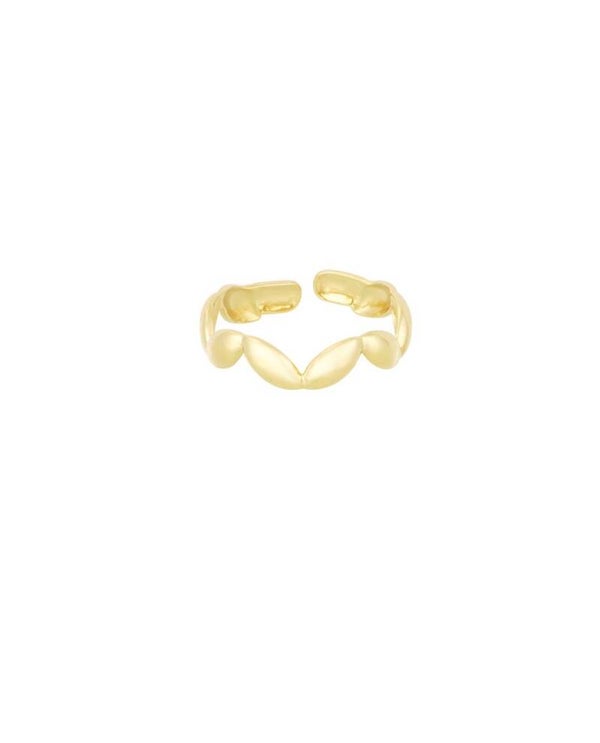 Wavy ring goud