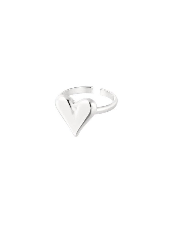 Ring hart classy zilver