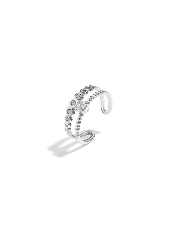Ring dubbel diamant zilver