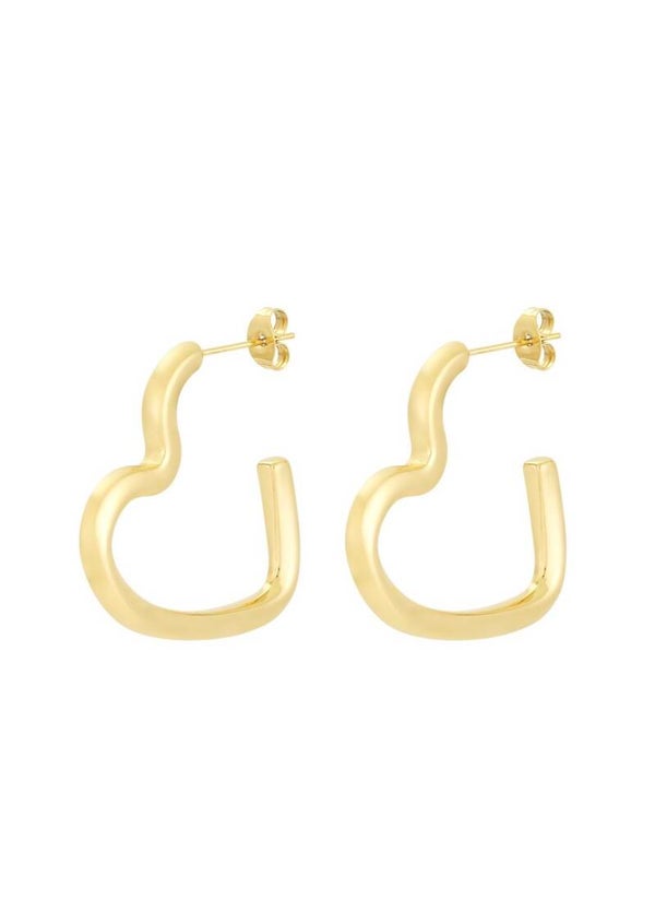 Oorbellen open hart goud