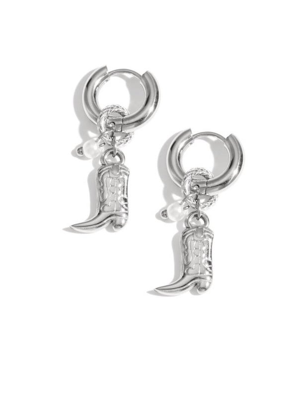 Oorbellen cow girl zilver