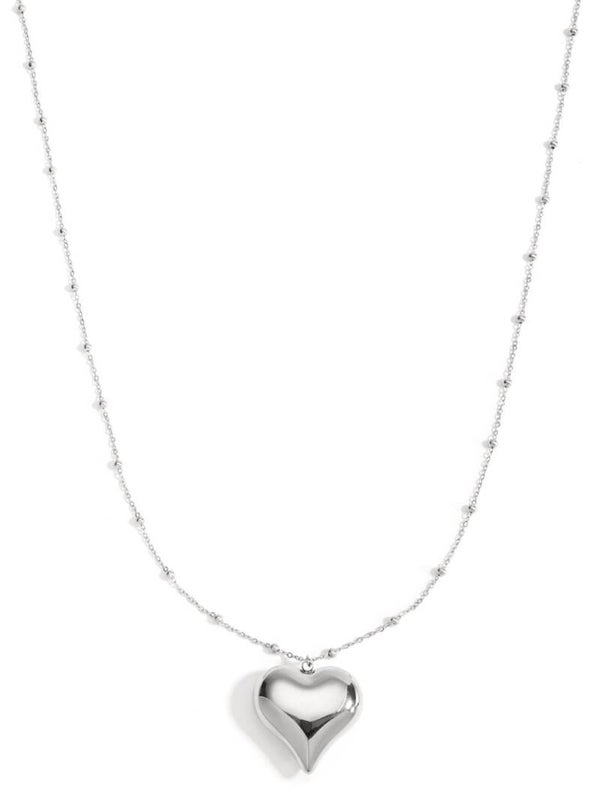 Ketting lang hart zilver