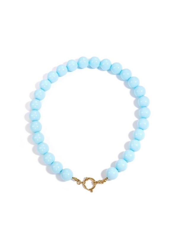 Kralen ketting licht blauw