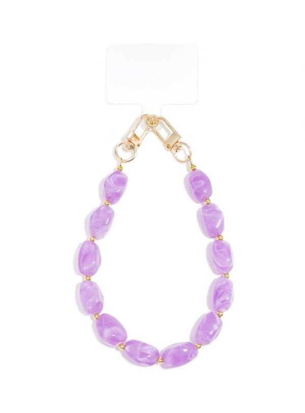 Kralen telefoonkoord paars