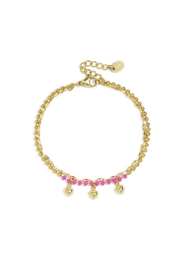 Armbandje dubbel pink