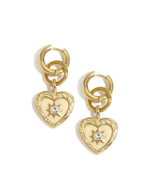 Oorbellen casual hart goud