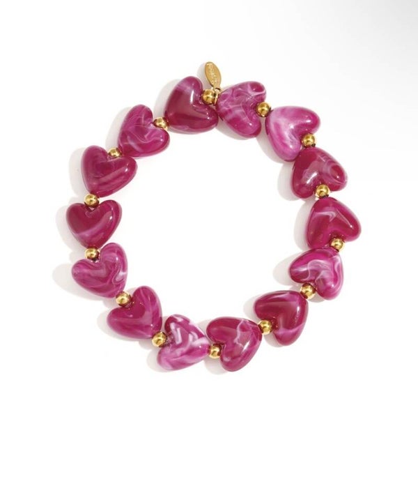 Hartjes armband kralen rood