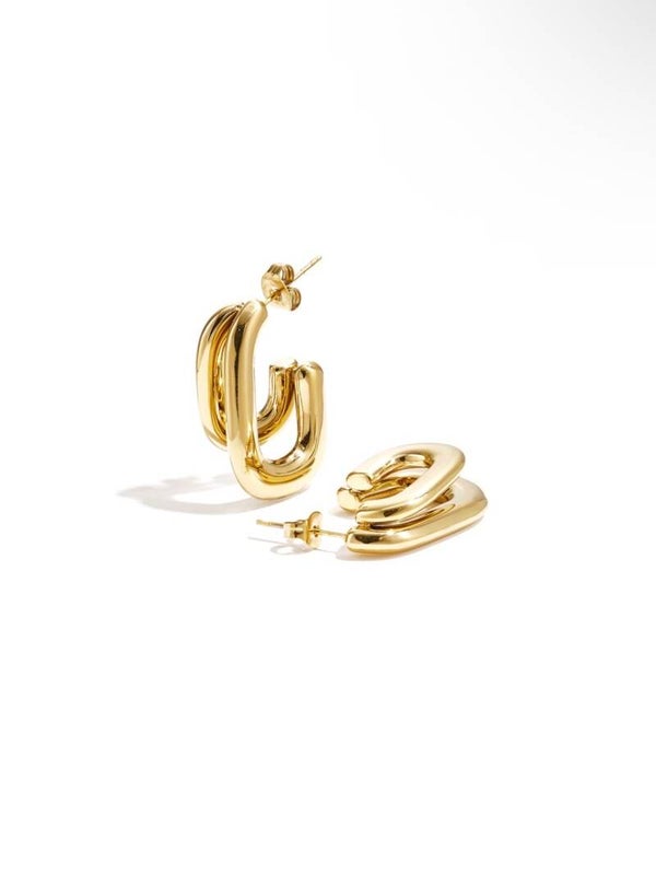 Oorbellen dubbel goud