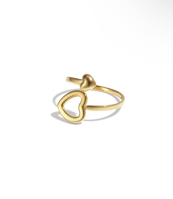 Ring open hart goud