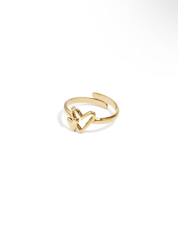 Ring met hartjes goud