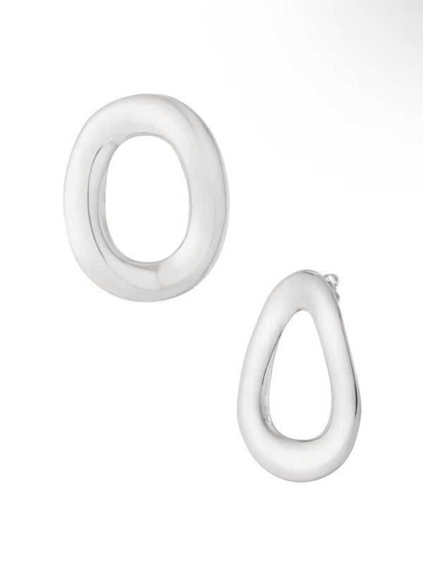 Oorbellen ovaal zilver