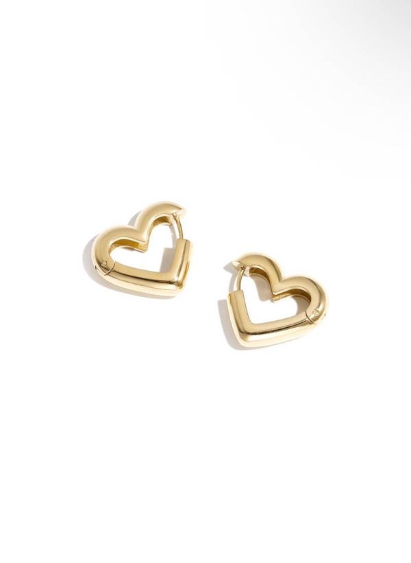Oorbellen hoop hart goud