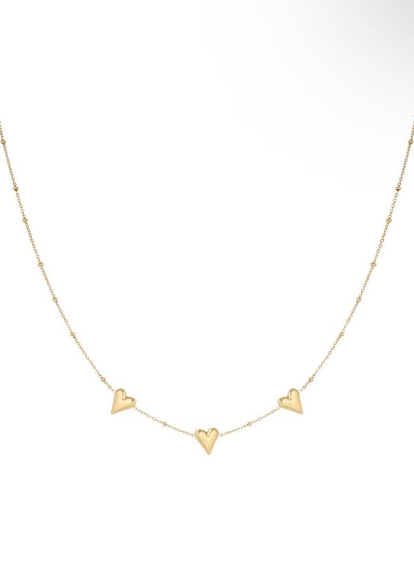 Ketting trippel love goud
