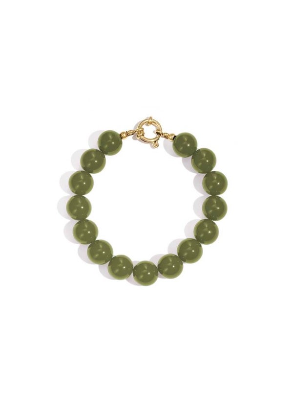 Beads armband olijf
