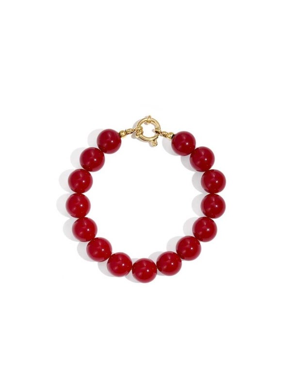 Beads armband wijnrood