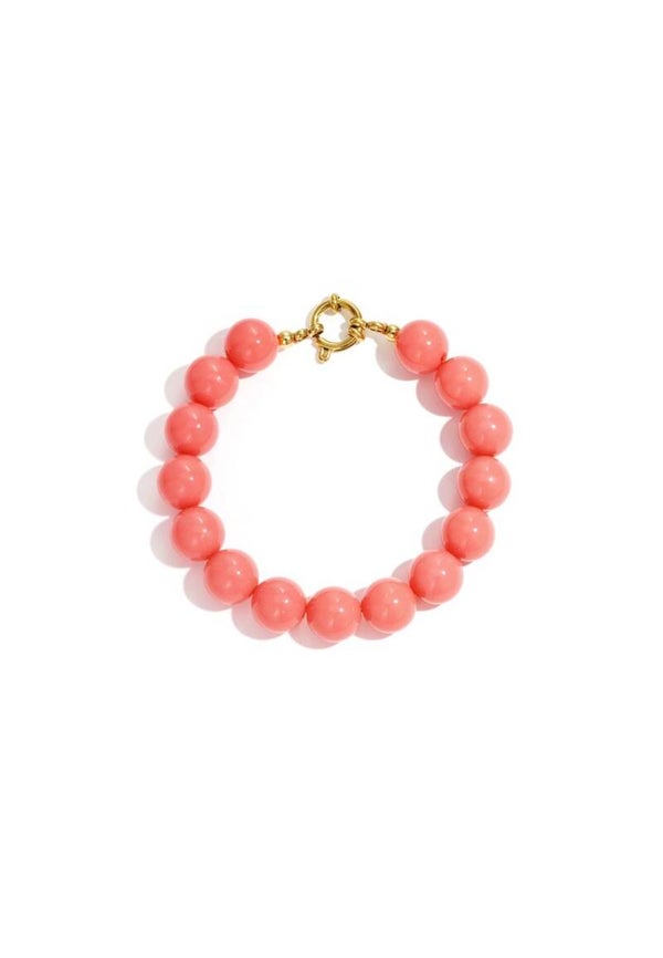 Beads armband zalm roze