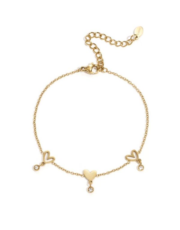 Armband hartjes diamantjes