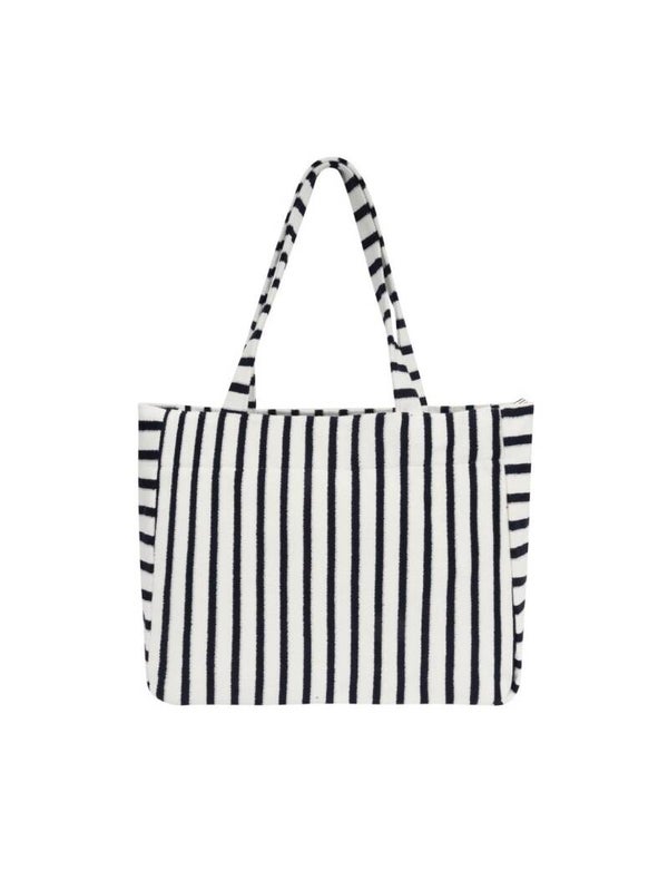 Tote bag wit met donker blauw