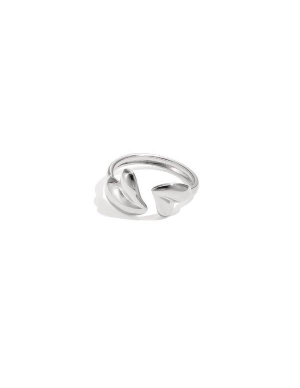 Ring gevormde harten zilver