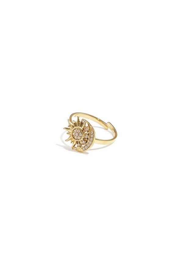 Ring star moon goud