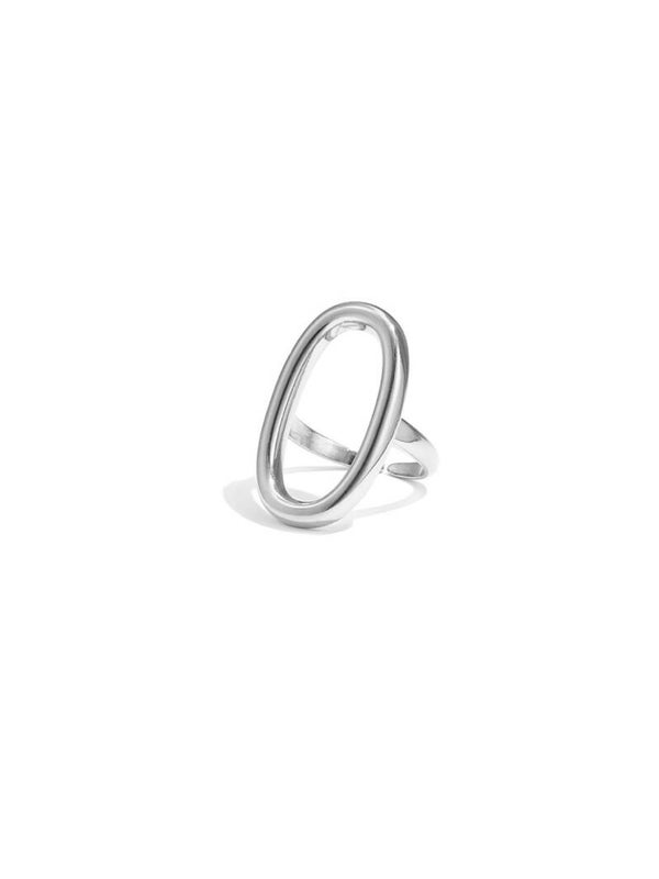 Ring statement ovaal zilver