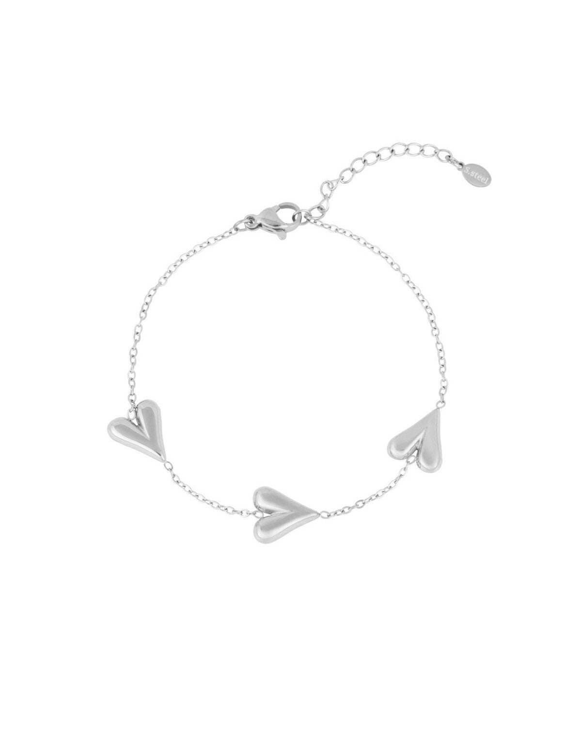 Armband hartjes dag zilver