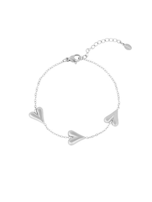 Armband hartjes dag zilver