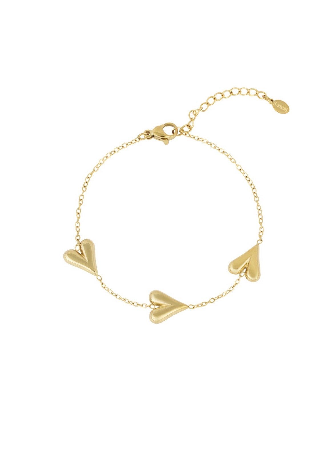 Armband hartjes dag goud