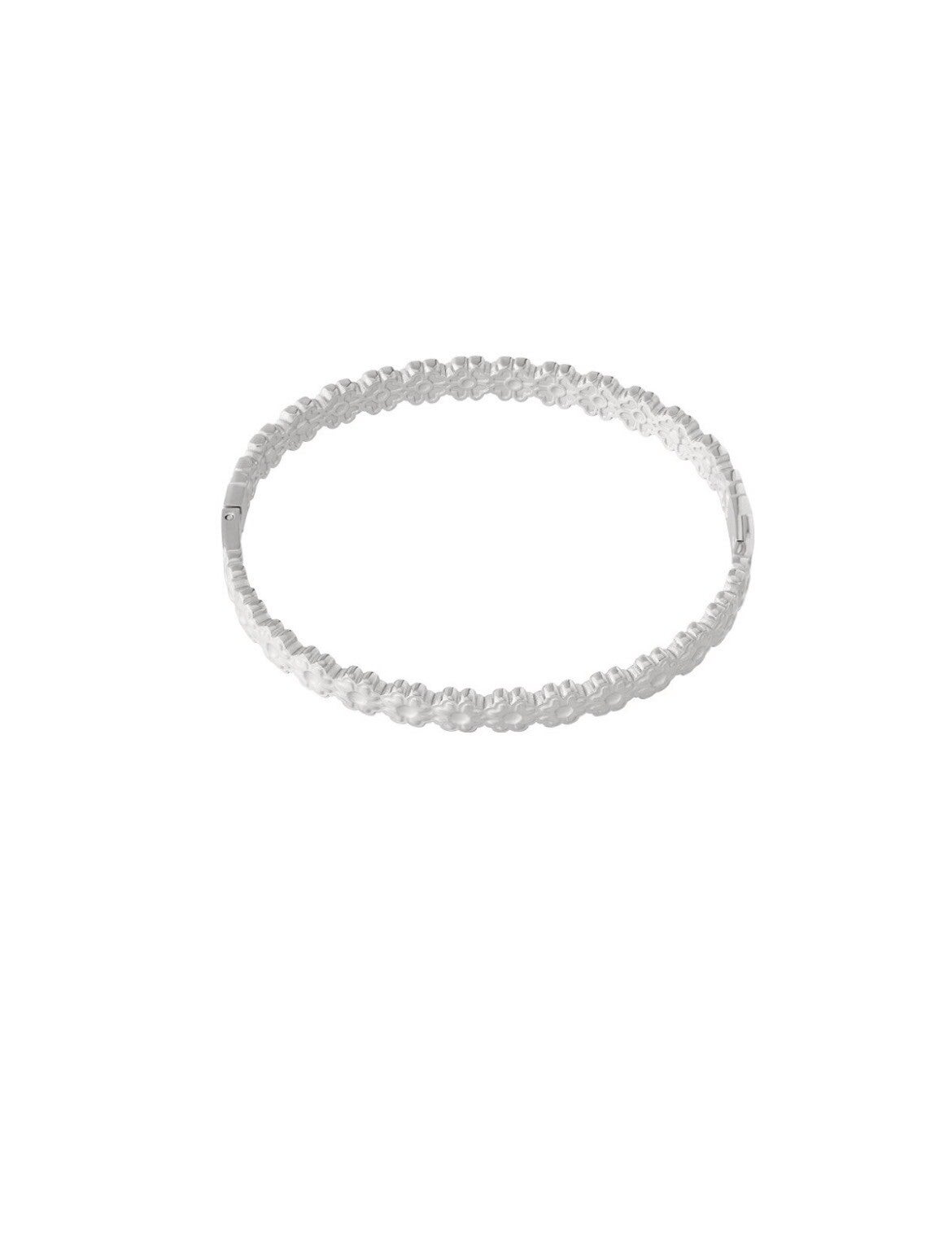 Bangle bloempjes zilver