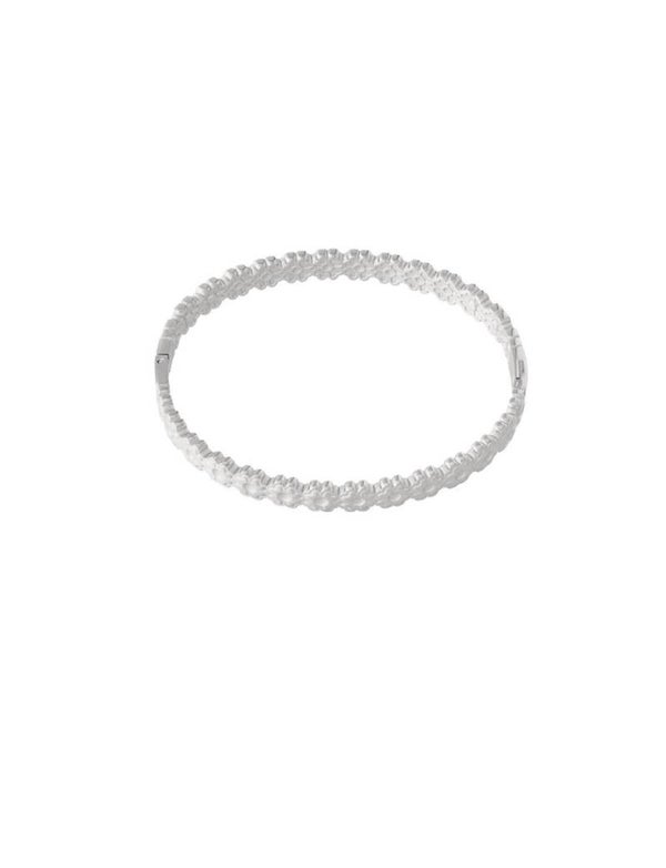 Bangle bloempjes zilver