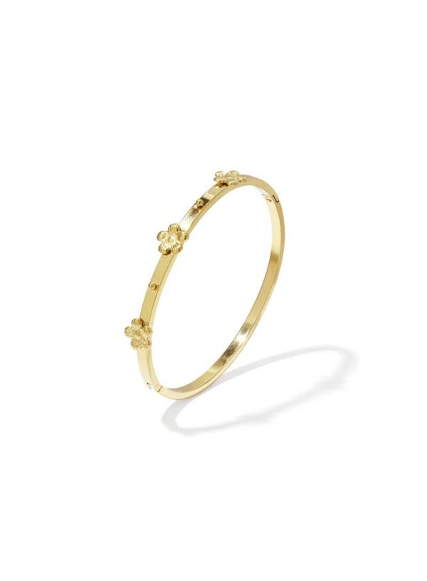 Bangle met bloem details goud