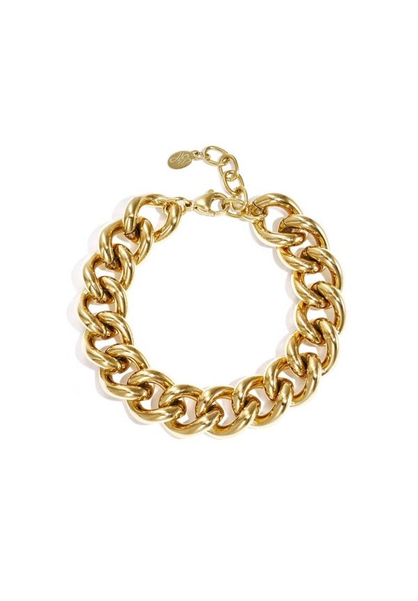 Armband schakel statement goud