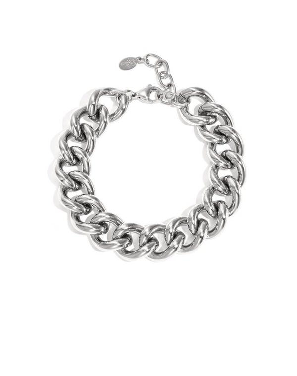 Armband schakel statement zilver